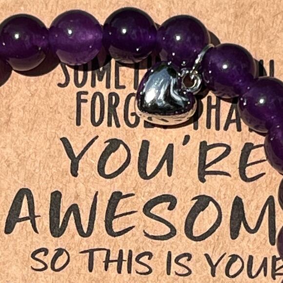 Stone Bracelet New You are Awesome Positive Affirmation Stretches Gift Present - Picture 2 of 3